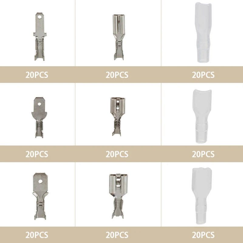 270 шт. соединители для электрических проводов 2 8/4 8/6 3 мм|Терминалы| |