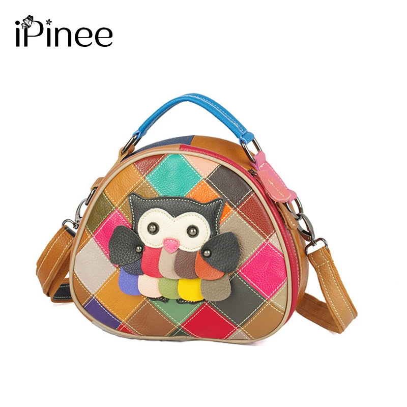 

Маленькая сумка iPinee из натуральной кожи, модная женская сумка с верхней ручкой в виде совы, повседневная женская сумка через плечо