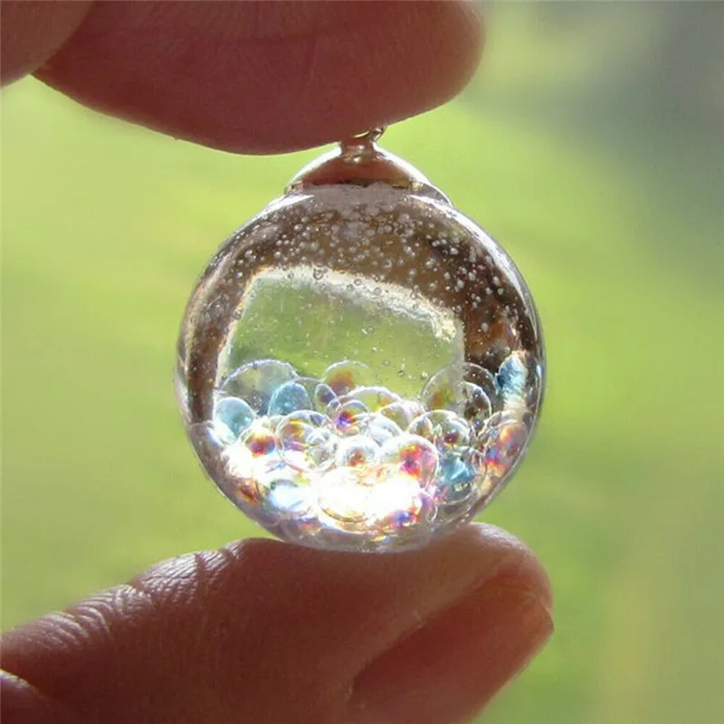 Ожерелье с подвеской в виде разноцветных пузырей цепочка радужным прозрачным