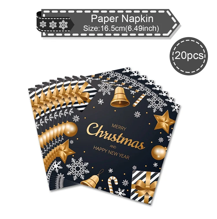 Paper Napkin 1 Рождественская посуда FENGRISE, Новогодние рождественские украшения для дома, рождественские одноразовые столовые приборы - Цвет: Paper Napkin 1