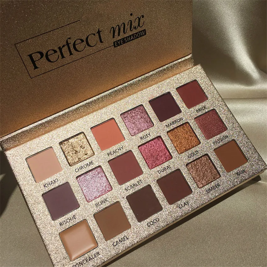 Палетка водостойких теней Beauty Glazed 18 цветов матовые пигментные дымчатые тени для