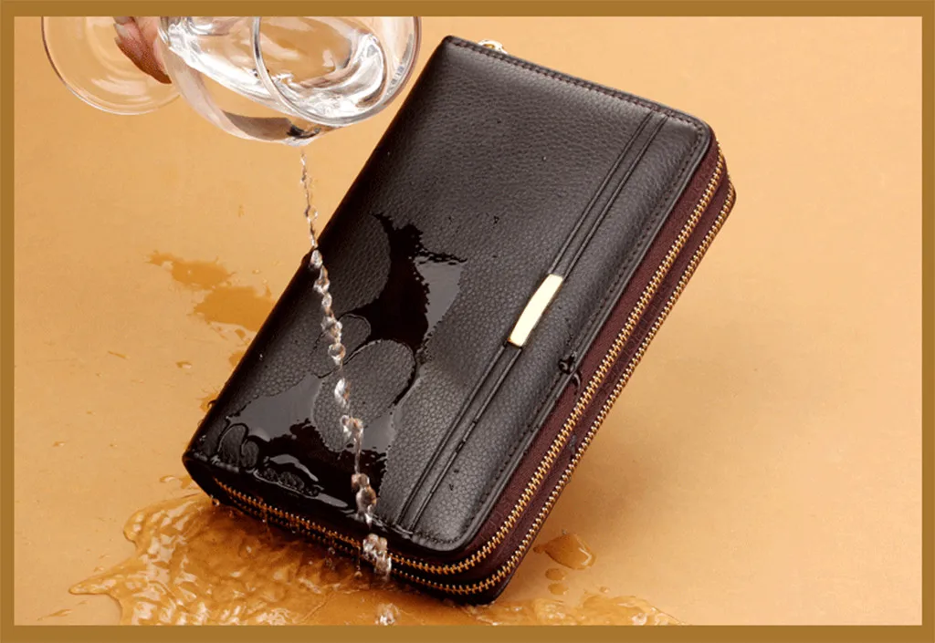 Aelicy Брендовые мужские кошельки двойная молния кожаный кошелек для монет Бизнес