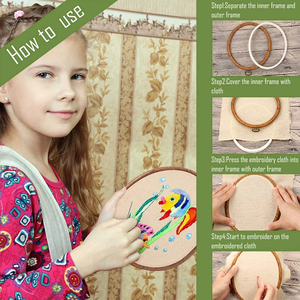 4 шт. DIY Овальные обручи для вышивки Needlecraft устройство крестом круглые петли
