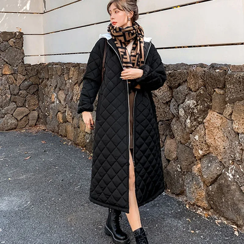 Новинка осенне-зимнее пальто теплые хлопковые куртки Женская длинная куртка с