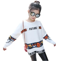 2021 girls white sweaters casual knitted sweaters for girls cartoon pattern costumes children knitwear tops 6 8 10 12 14 years