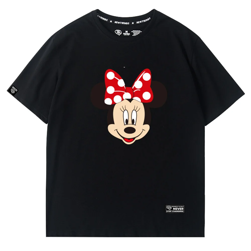 Стильная футболка с Минни Маус бантом в горошек мультяшным принтом круглым