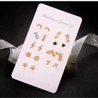 creative heart star moon cross 9 piece set earrings jewelry accessories