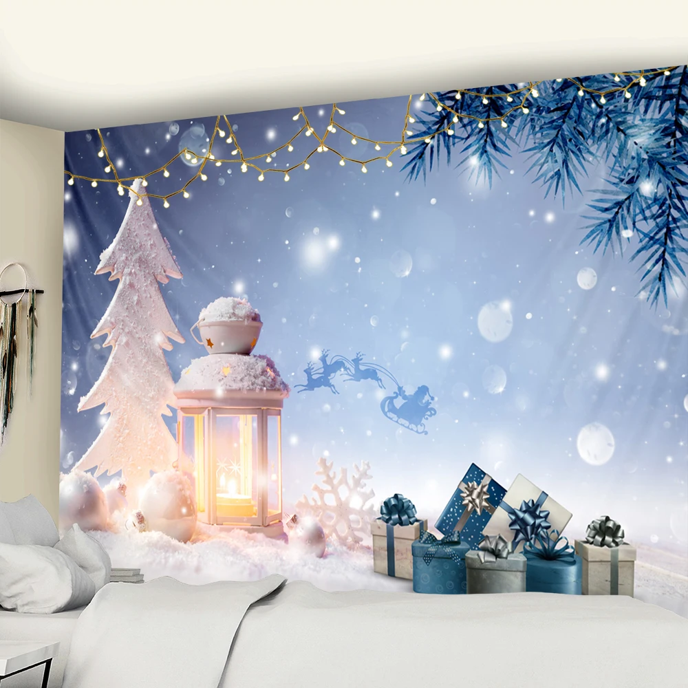 Psychedelic настенный гобелен Рождественский камин для домашнего декора