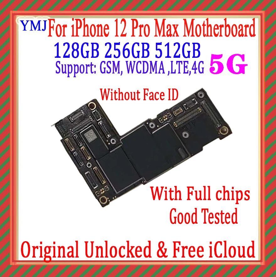 

Upport ios update & 4G/5G For IPhone 12 Pro Max 6.7inch Motherboard Original Unlocked Clean iCloud Logic Board With/NO Face ID