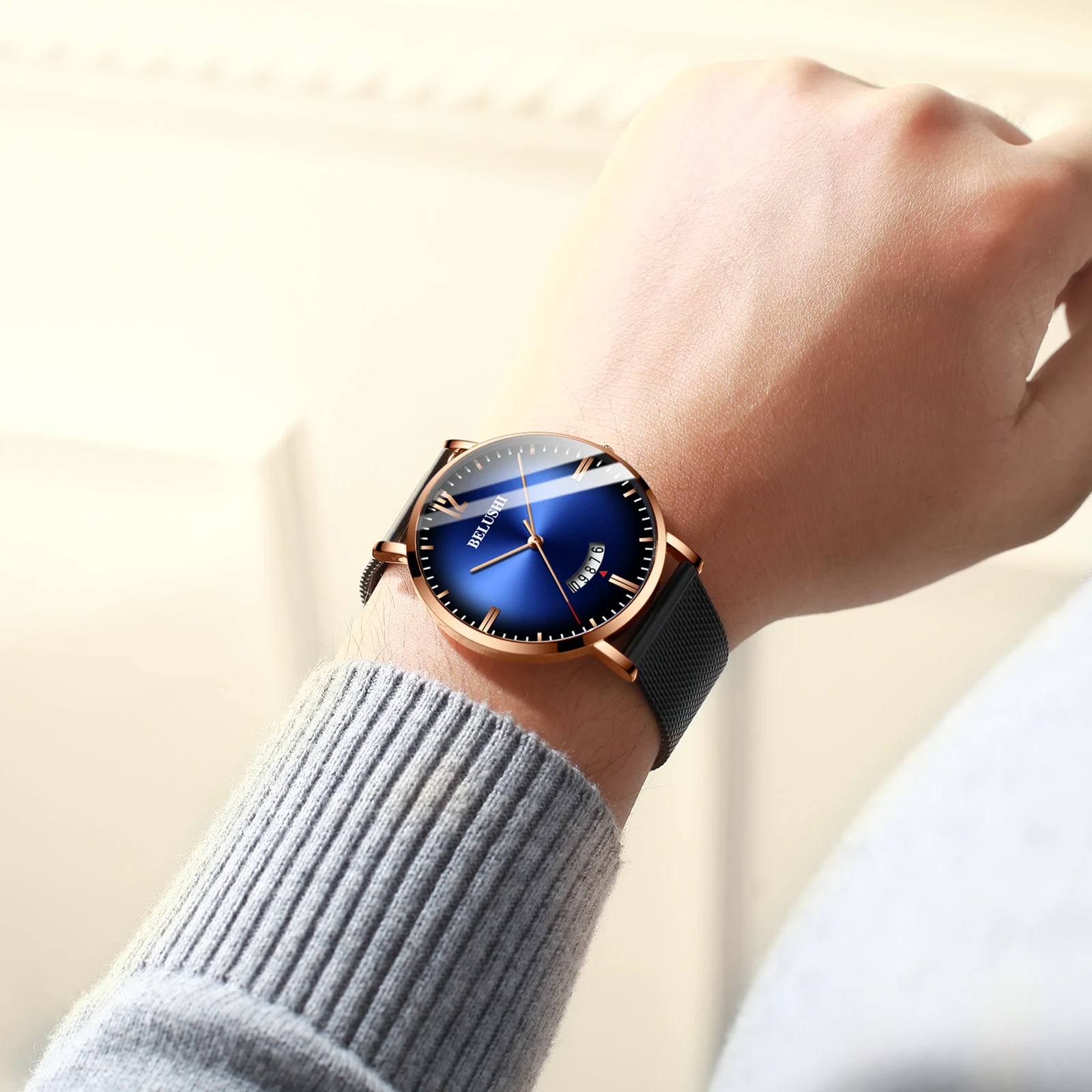 

Brand Men Watches Business Quartz Watch Men's Stainless Steel Band 30M Waterproof Date Wristwatches High Quality