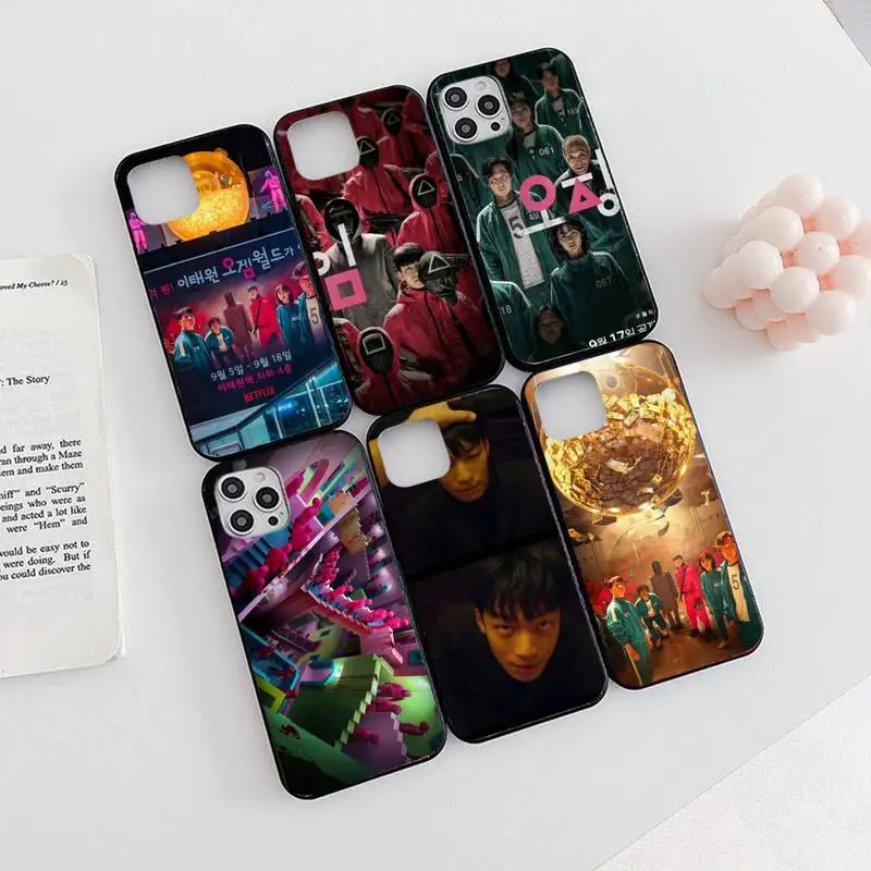 

Squid Game Korean Drama Phone Case For iPhone 13 12 11 8 7 Pro Max Plus X XS XR MINI Soft iphone 13 case Silicone New funda