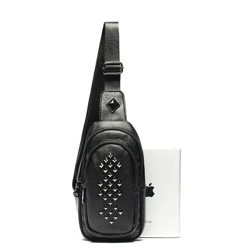 Новые модные заклепки кожа одно плечо Корейская версия заклепок мягкая грудь