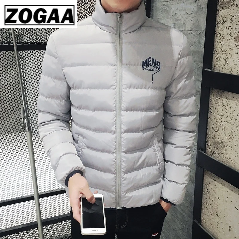 ZOGAA мужские зимние хлопковые парки утолщенная однотонная верхняя одежда пальто