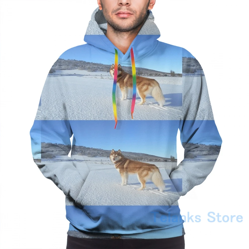 Женская Повседневная Толстовка с капюшоном и принтом в Сибирском стиле - купить