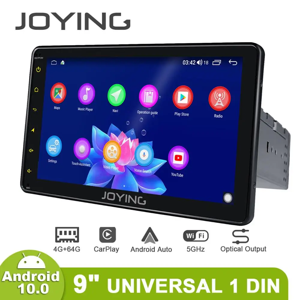 

Joying 9inch 1Din Universal Android Car Radio Android10 GPS Carplay Android-auto DSP SPDIF Optical Output 5G WiFi 4G SIM Card