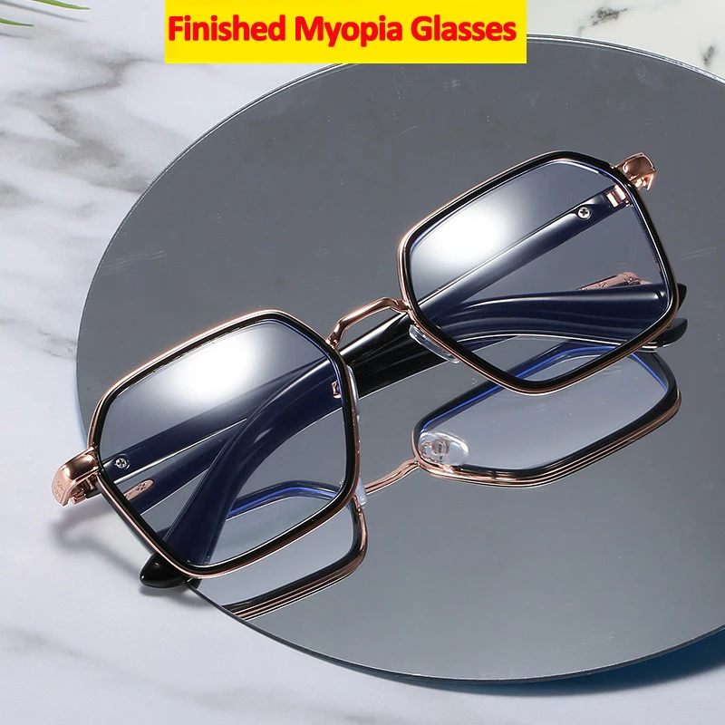 

Очки iboode для близорукости для мужчин и женщин, готовые оптические очки с большой оправой очки для близоруких, с защитой от синего света,-1-1,...