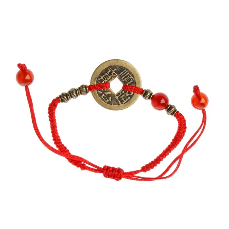 Фэн-шуй I Ching старинная монета кабала красная веревка притягивает удачу