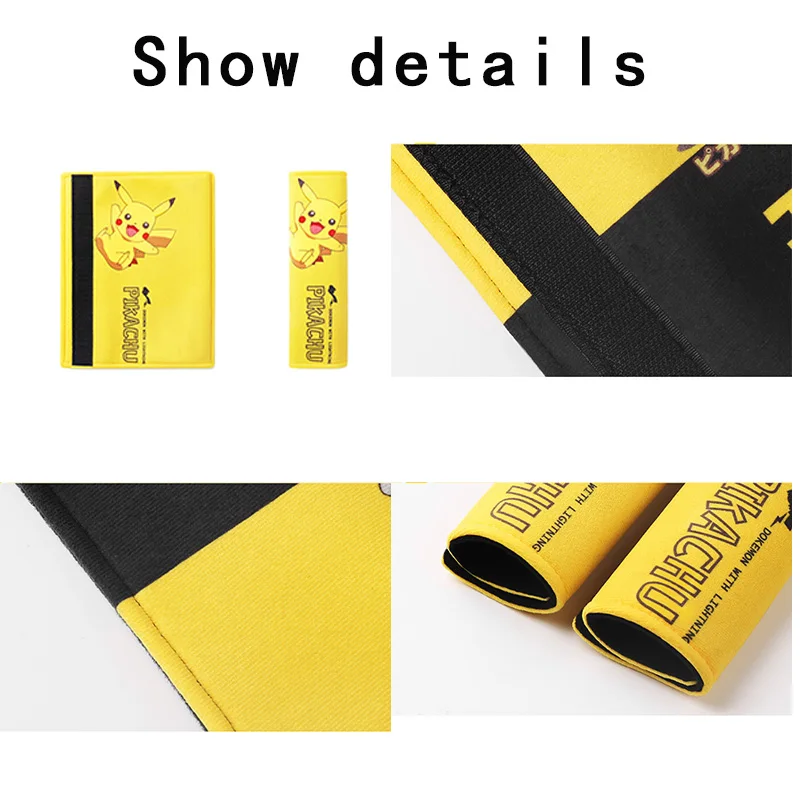 Anime Pokemon Pikachu Car Seat Belt Shoulder Cover Trend Cartoon Cool Plush Protective Interior Accessories | Спорт и развлечения