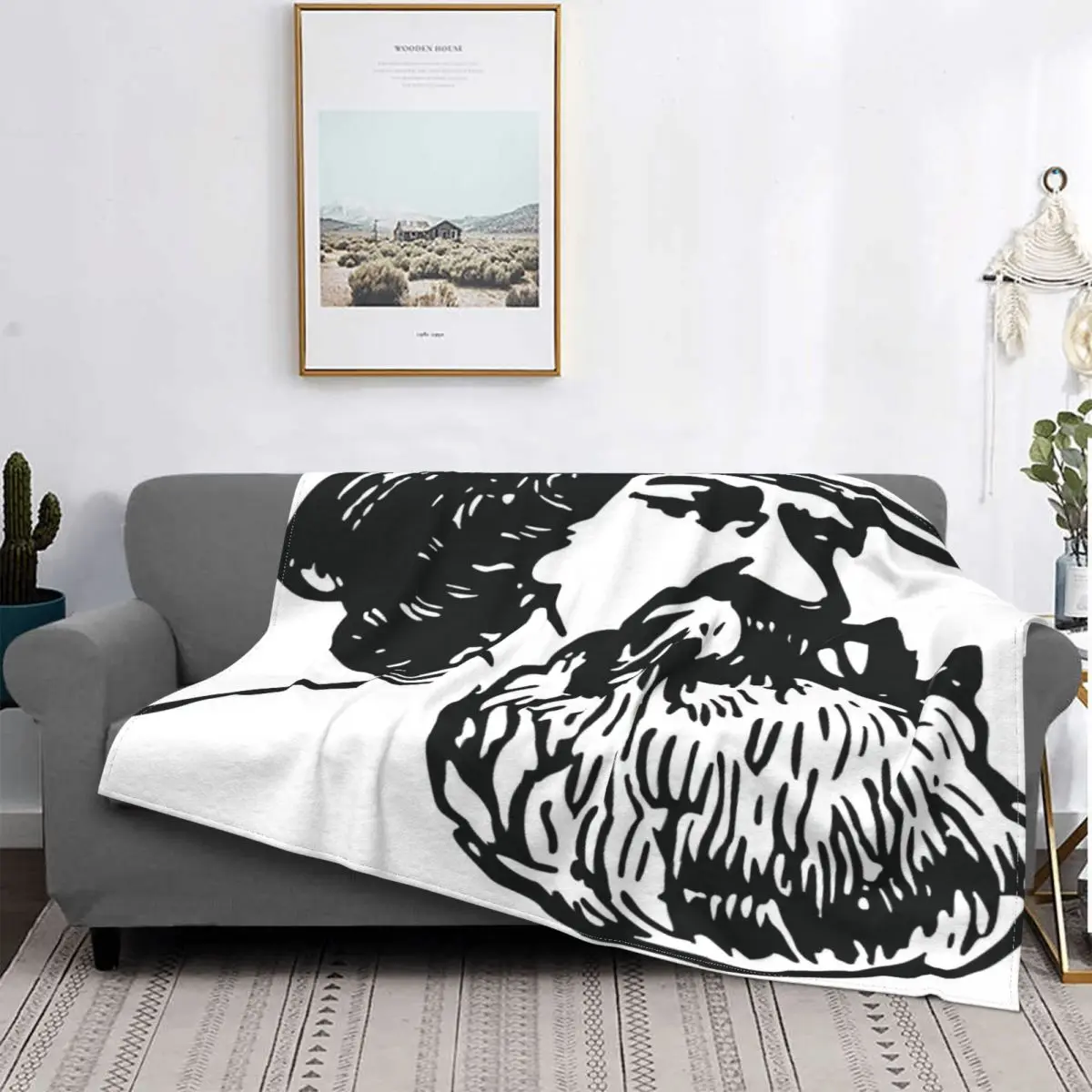 

Manta de barba adorable en blanco y negro, colcha a cuadros para cama, cubierta de playa, Sudadera con capucha, mantas para cama