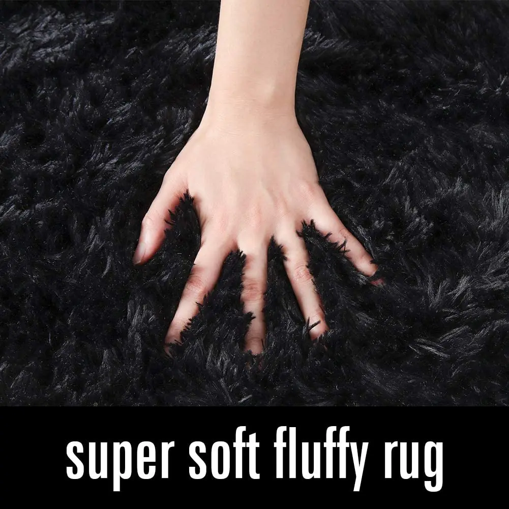 

Ultra Soft Area Rug Bedroom Silky Smooth Rugs Fluffy Anti-Skid Shaggy Area Rug Dining Living Room Kids Carpet Nursery Kids Rug