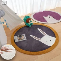 fluffy carpet for living room round bedroom rugs baby crawling carpet kids play mat furry mat for children teen room decoration