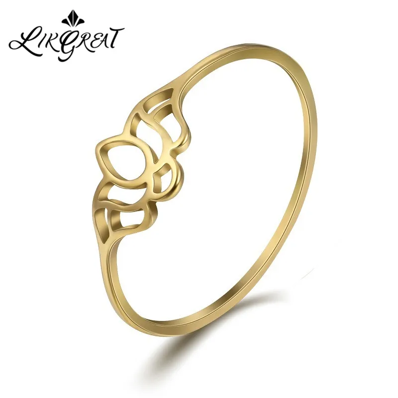 Парные кольца LIKGREAT из нержавеющей стали обручальные с отрезным сердцем цветком