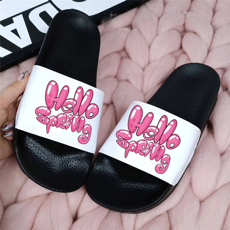 

Colour Letter Slippers Women Fashion Summer Non-slip Sandals Shoes Beach Slides Shower Slipper Soft Sole Unisex Ladies Bathroom
