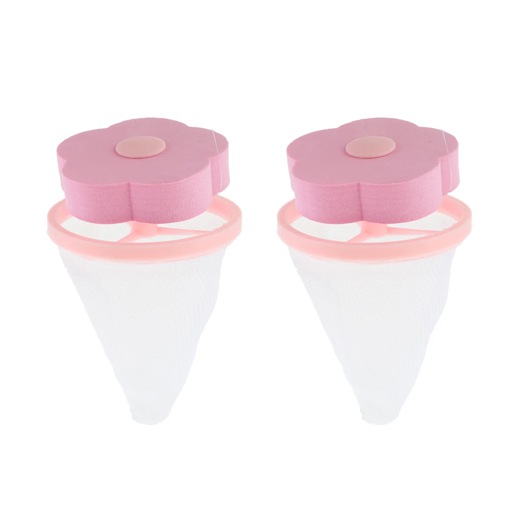 

2Pcs Pink Pet Catcher for Washing Machine, Reusable Hair Filter Net Pouch Washing Machine Hair Catcher Floating Pet Catcher