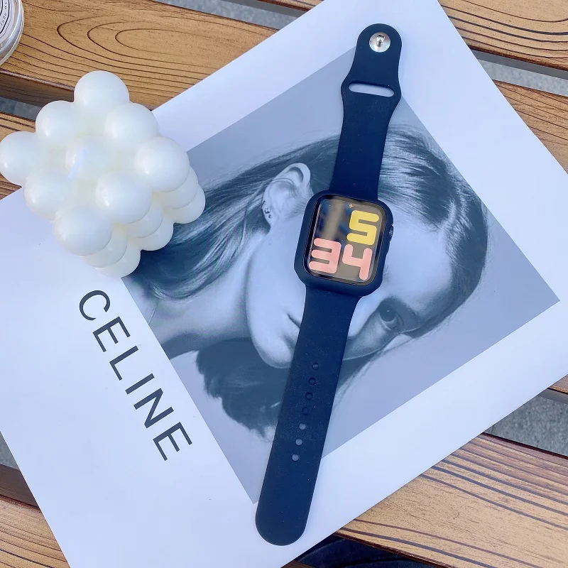 

[Набор] применимый ремешок для IWATCH7, силиконовый ремешок для apple watch, ремешок для apple watch 5/6 / sered 3/4/2/1 дыхательный iPhone, милый креативный женский р...