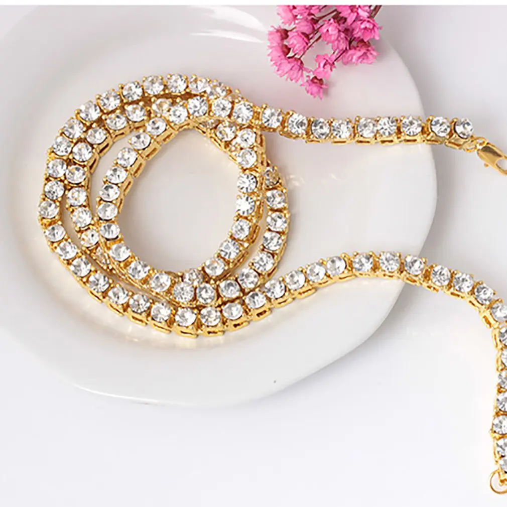 Мужское ожерелье в стиле хип-хоп 1 ряд подвеска из алмазного сплава со стразами