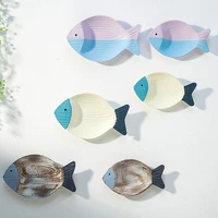 2pc multi size three dimensional wooden fish decoration wall hanging for home hotel wall ornaments supplies