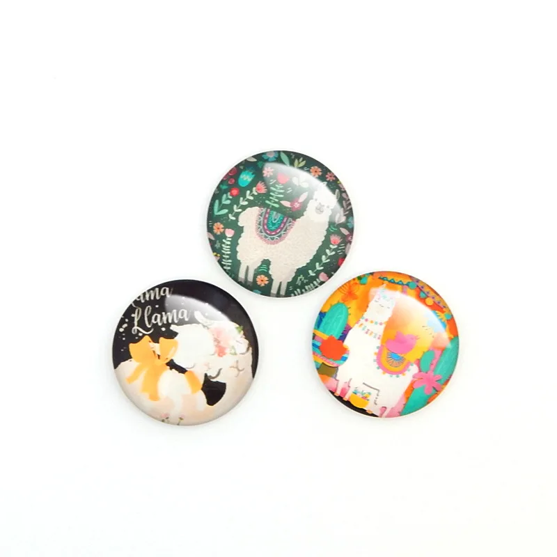 10 шт. круглые стеклянные ожерелья кабошоны с рисунком животных|Ювелирная