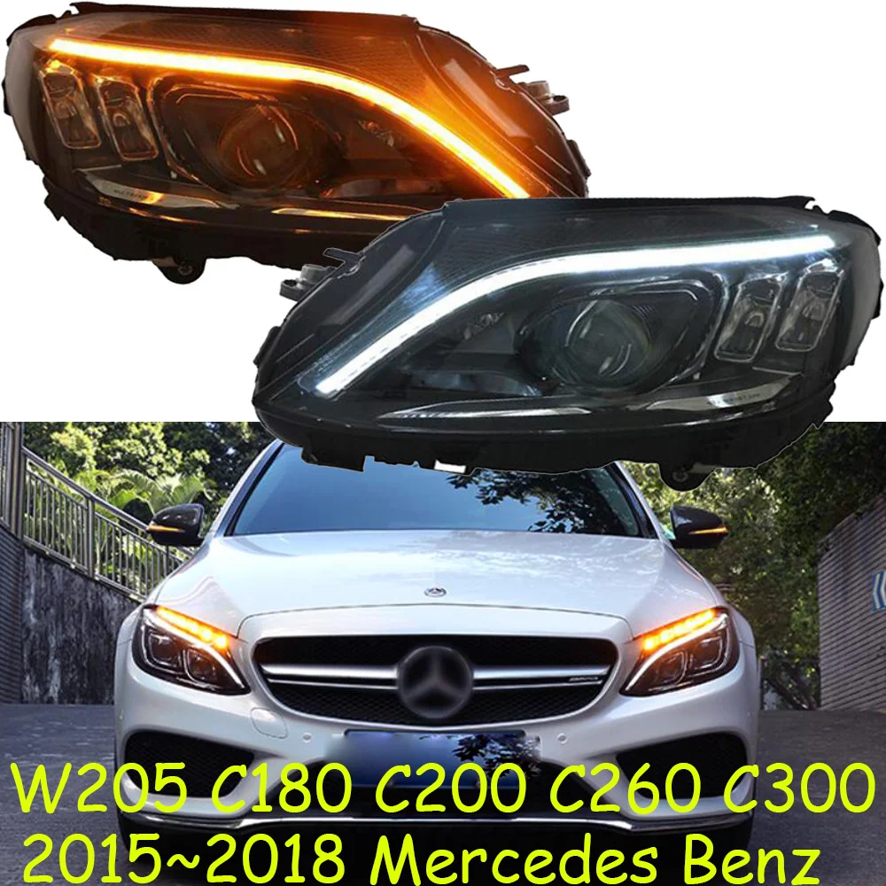 Автомобильный бампер фары W205 C Класс C180 C200 C260 C300 фасветильник 2015 ~ 2018y светодиодный