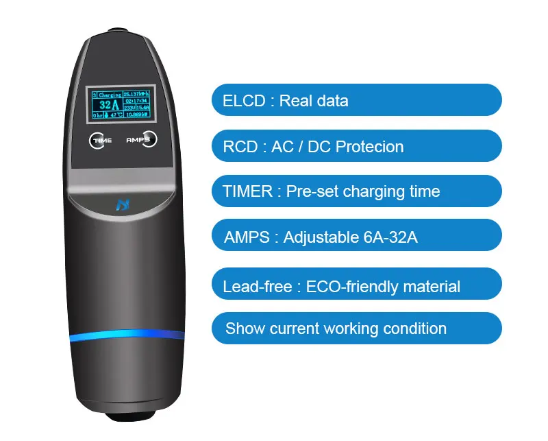 

110-220V portable evse j1772 charger adjustable level 2 electric car charger