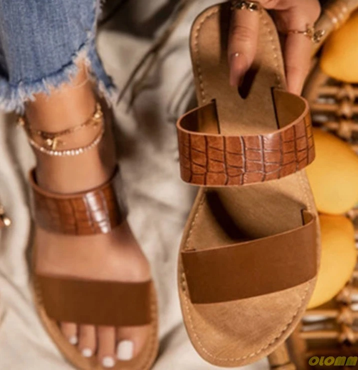 Горячая 2020 летние туфли на плоской подошве для женщин Сандалии прогулок пляжные