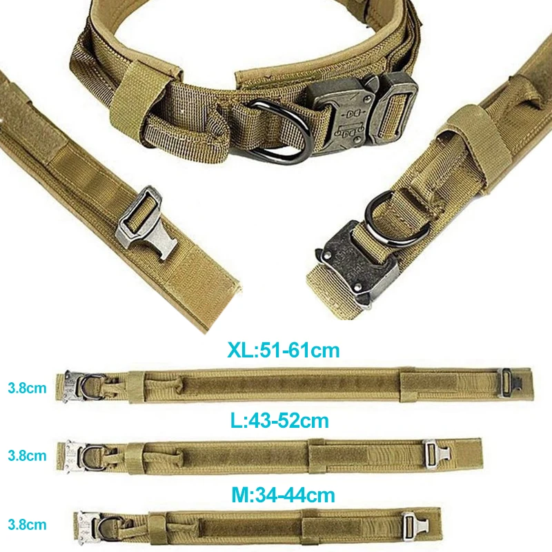 

Tactical Dog Collar Durable Adjustable Nylon Military Dog Collars Leash For Medium Large Dogs Pet Outdoor Military Training Neck