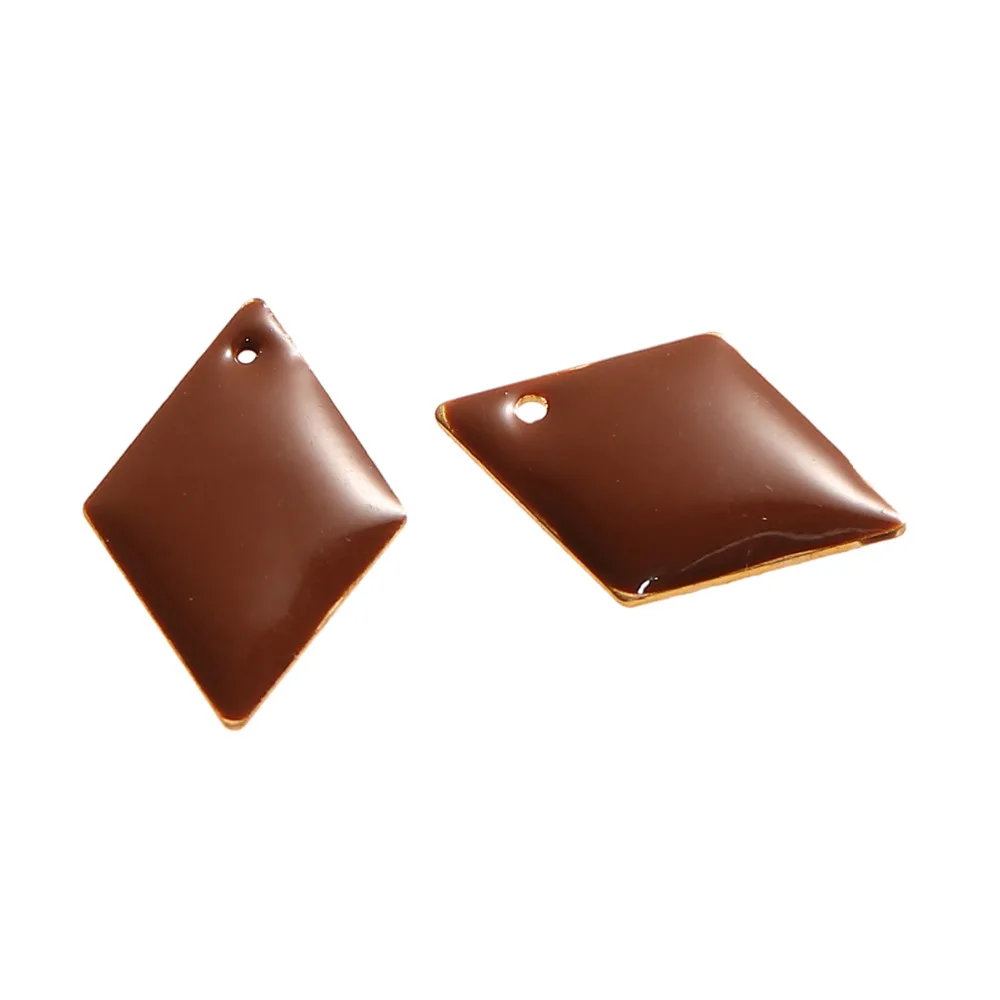 Модные медные эмалированные блестки Подвески ромбы розовые подвески для