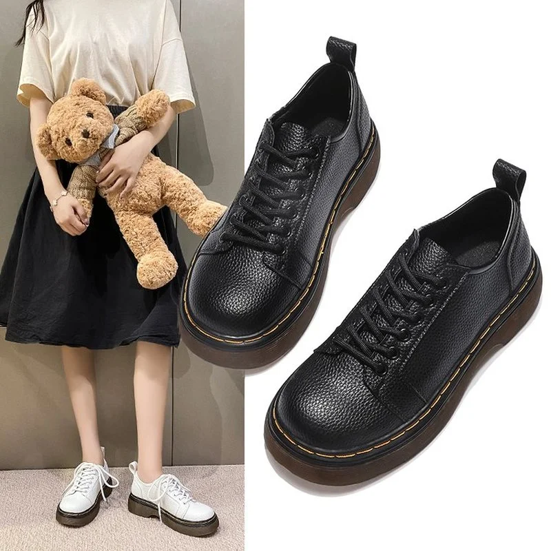 

Женские туфли на толстой подошве, из искусственной кожи, с круглым носком