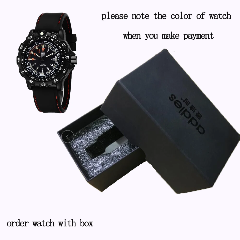 box-red line Супер крутые военные водонепроницаемые мужские спортивные часы модные высококачественные кварцевые Светодиодные Светящиеся Наручные часы мужские часы - Цвет: box-red line