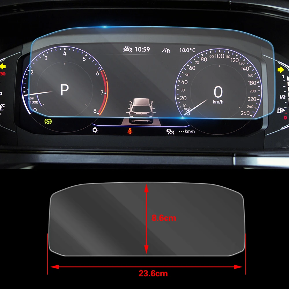 

For Volkswagen VW Taos 2021 2022 Car Dashboard Instrument Panel LCD Screen Tempered Glass Protective Film Anti Scratch Accessory