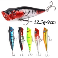 9cm 12 5g popper fishing lures bass wobbler bait hard artificial plastic fish lures topwater fishing tackle