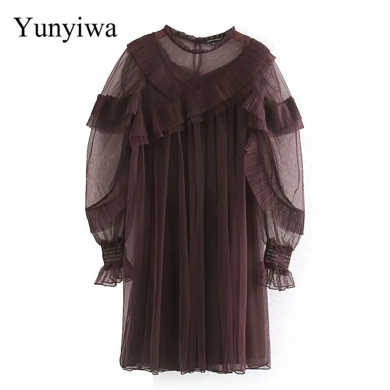 Женское шелковое платье с длинным рукавом повседневное свободное макси