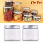 30-250 мл пластиковая банка с алюминиевой крышкой для хранения продуктов прозрачные Пустые контейнеры для бутылок