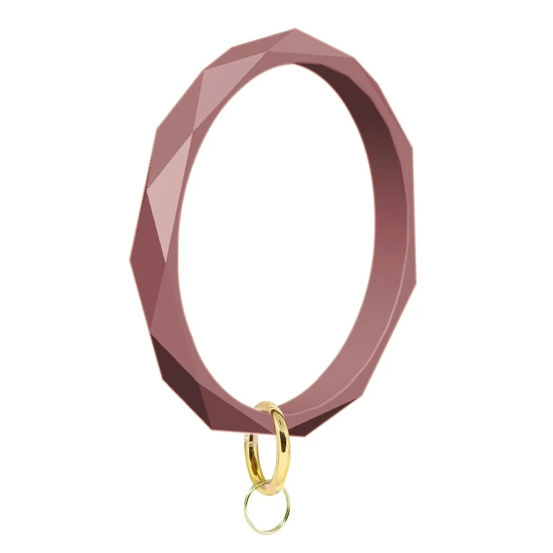 

Fashion Silicone Wear Bracelet Keychain for Women Gifts Trendy Simple Geometric Circle Wristlet Keychain Bangle Unisex Jewelry