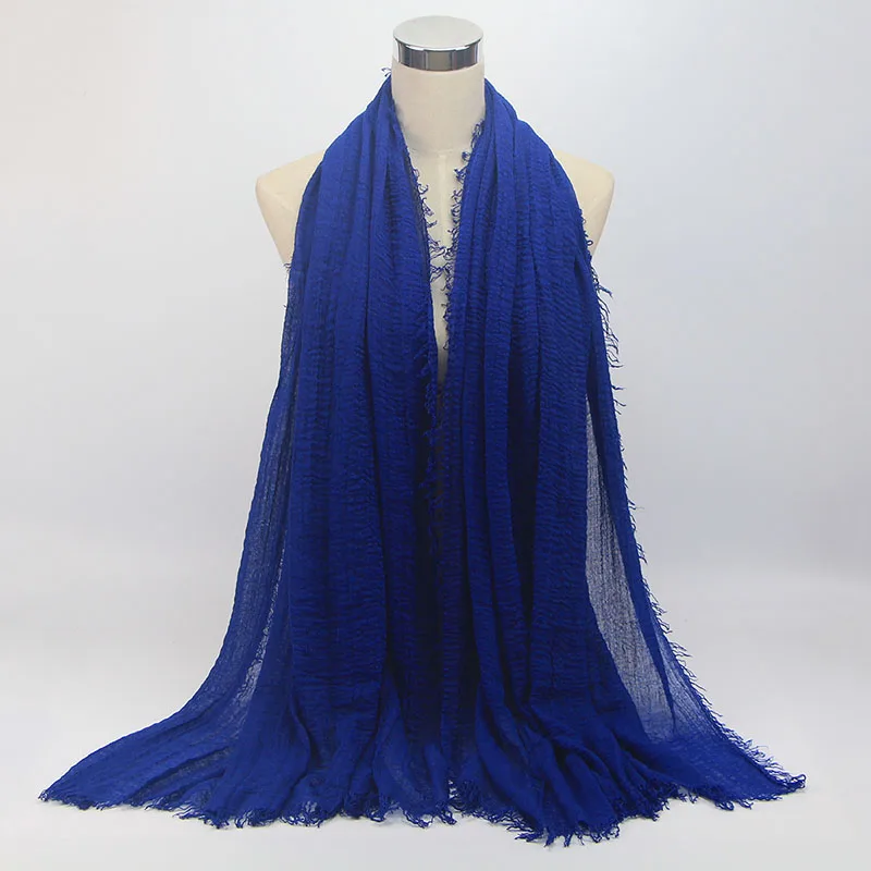 

1 PC bubble plain scarf women muslim crinkle hijab scarf femme musulman soft cotton headscarf islamic hijab shawls and wraps