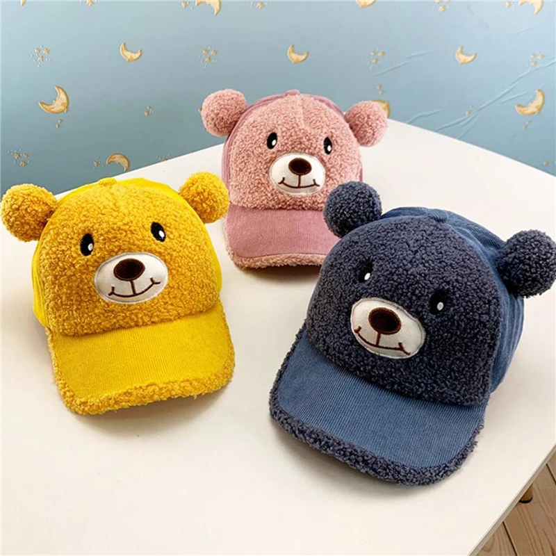 

Cartoon Bear Baby Baseball Caps Baby Girl Boy Autumn Winter Hat For Kids Boys Girls Warm Children Toddler Caps Bonnet Enfant