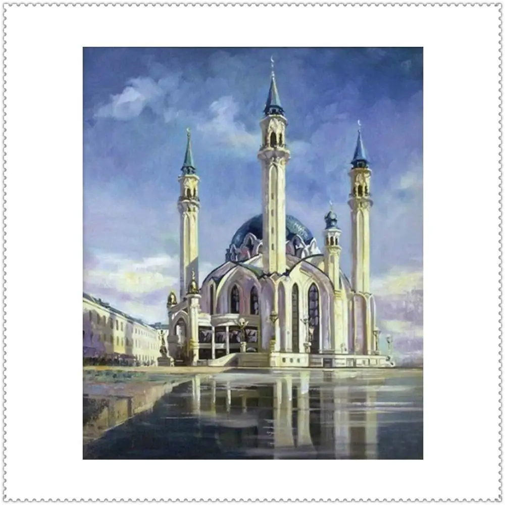 

Алмазная 5D картина ChiMeng, полноформатная Современная архитектурная картина ручной работы, мозаика «сделай сам», украшение для дома в мечети