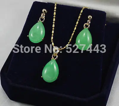 Хит продаж новинка-FY &amp DR5685 оптовая продажа Красивый зеленый нефрит 18KGP золотое