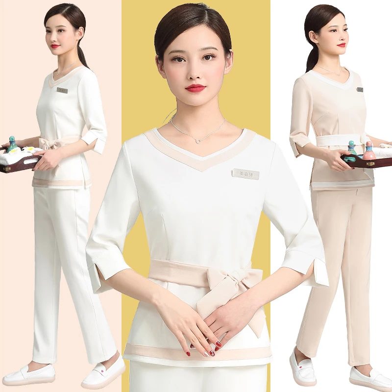 

Spa Beauty Salon Women's Working Suit Hotel Reception Uniform Manicurist Hotel Waiters Work Uniform