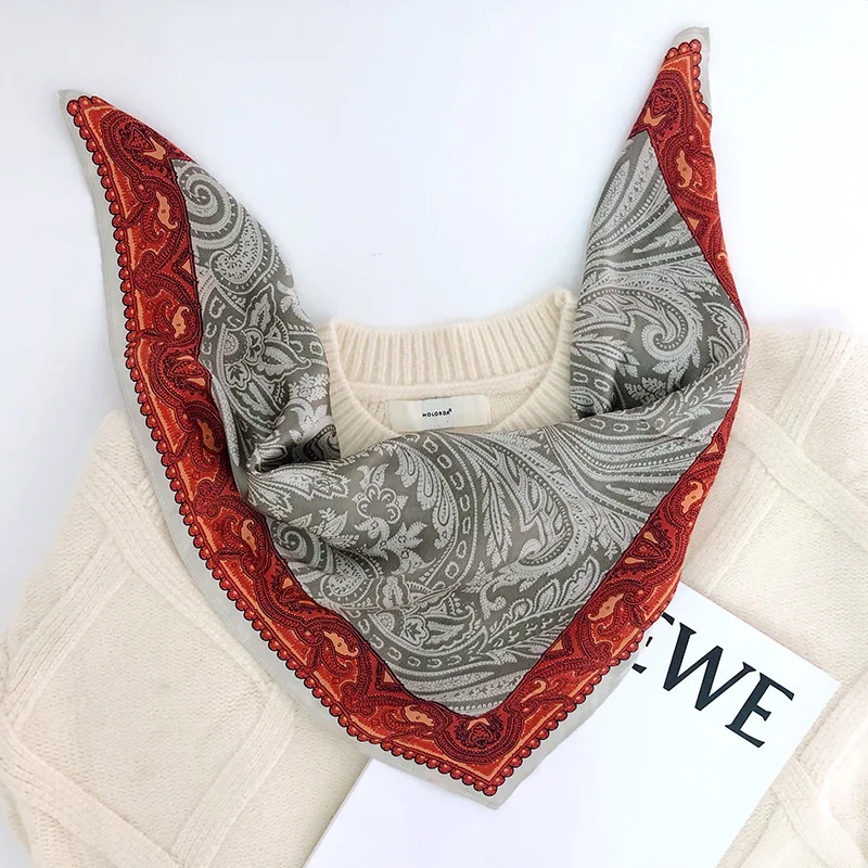 

Новинка 2020, Женский хиджаб, зимний Фирменный шарф из 100% натурального шелка, маленький квадратный Модный женский шарф-пончо, шарфы из пашмины...